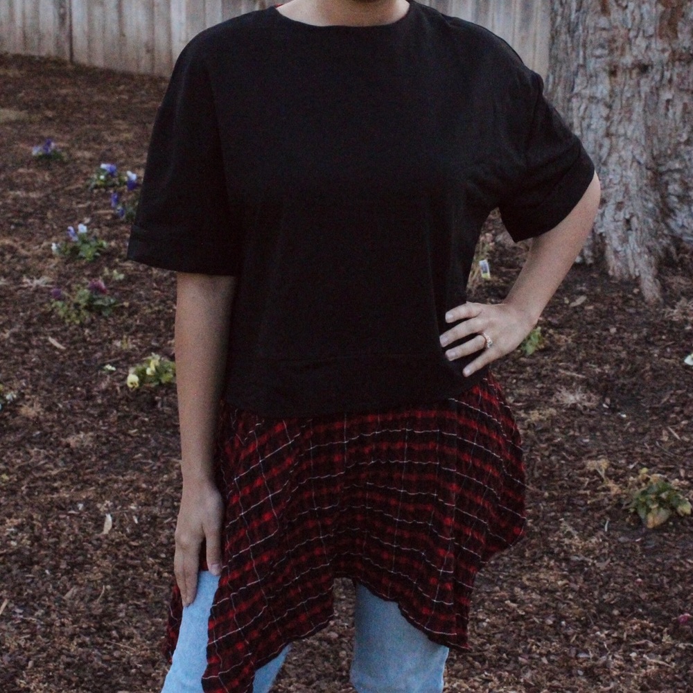 Zara Women’s Black & Red Plaid Dress